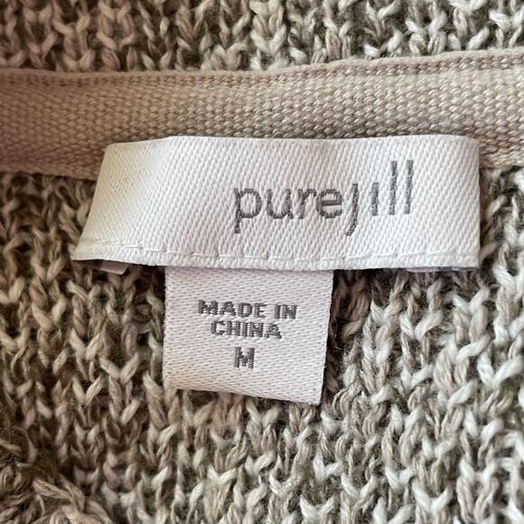 PureJill Cotton Blend Mock Neck Sweater Tunic MED Marled Knit Fall Casual Work - Picture 7 of 9